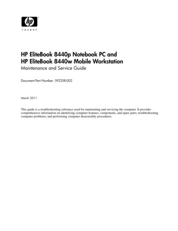 HP EliteBook 8440p Notebook PC And HP EliteBook 8440w Mobile Workstation
