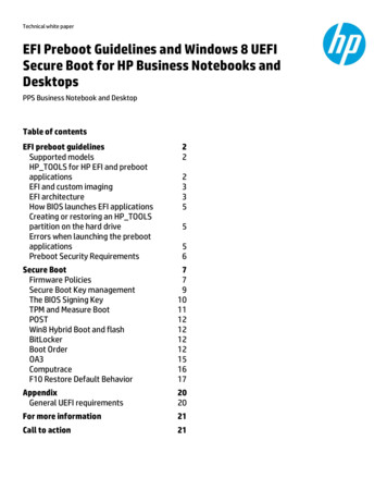 EFI Preboot Guidelines And Win8 UEFI Secure Boot For HP Business .