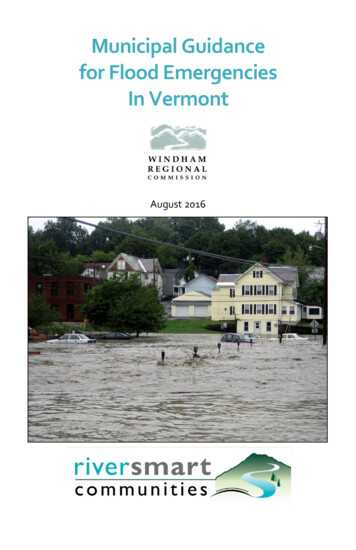 Municipal Guidance For Flood Emergencies In Vermont