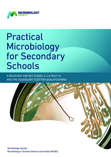 Practical Microbiology For Secondary Schools