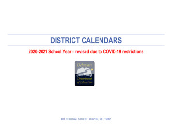 Calendar 2020-2021 School District - Never Stop Learning