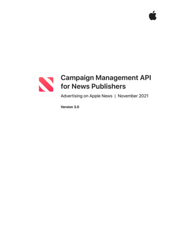 Campaign API For News Publishers - Apple Developer