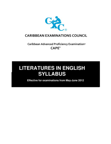 LITERATURES IN ENGLISH SYLLABUS - Examinations