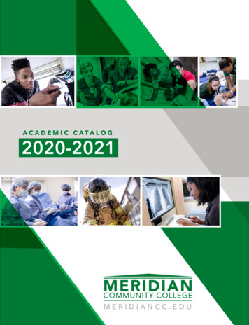 ACADEMIC CATALOG 2020-2021 - Meridian Community College