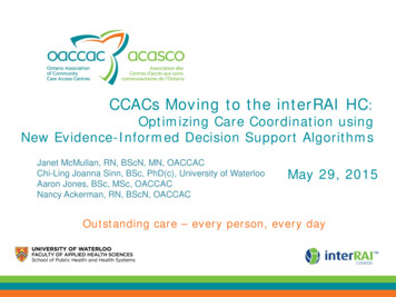 Optimizing Care Coordination Using New Evidence-Informed Decision .