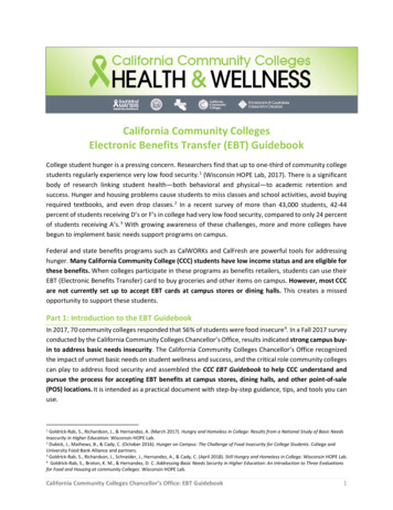 California Community Colleges Electronic Benefits Transfer (EBT) Guidebook