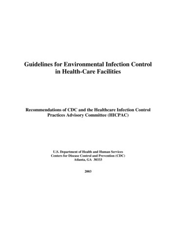 Guidelines For Environmental Infection Control In - APIC
