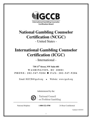 National Gambling Counselor Certification (NCGC)