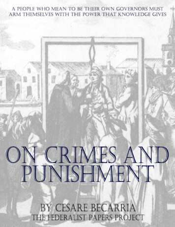 AN ESSAY ON CRIME AND PUNISHMENT - The Federalist Papers