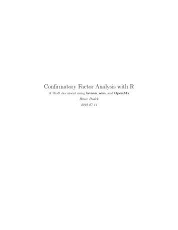 Confirmatory Factor Analysis With R - University At Albany, SUNY