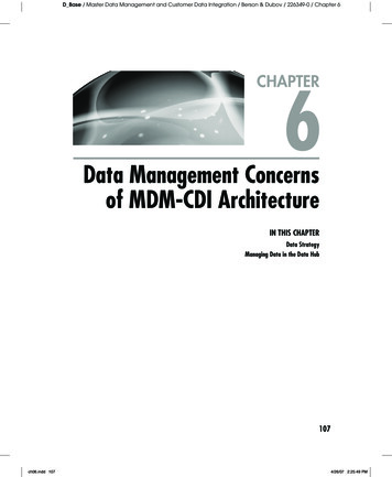 Data Management Concerns Of MDM-CDI Architecture