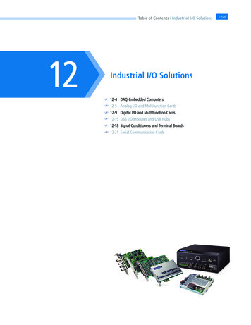Table Of Contents / Industrial I/O Solutions 12-1 12 - Advantech