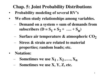 Chap. 5: Joint Probability Distributions