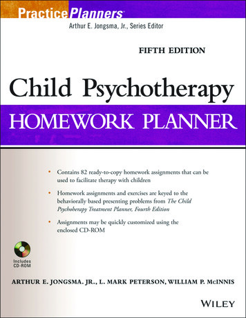 Practice Planners Child Psychotherapy Homework Planner