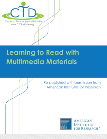Learning To Read With Multimedia Materials