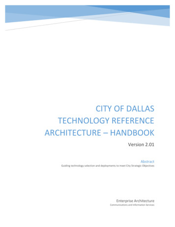 City Of Dallas TECHNOLOGY Reference Architecture - HANDBOOK