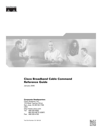 Cisco Broadband Cable Command Reference Guide