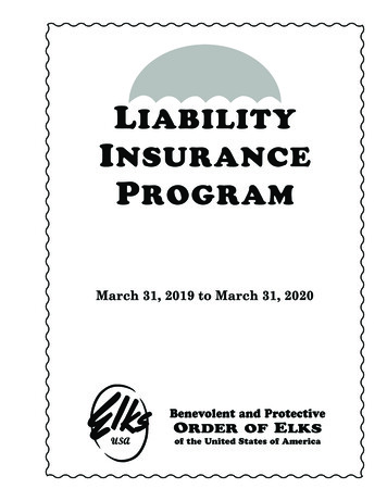 LiabiLity Insurance Program - Nsea-elks 