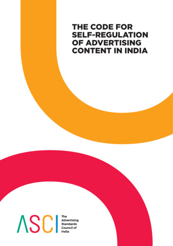 THE CODE FOR SELF-REGULATION OF ADVERTISING 