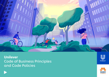 Code Of Business Principles And Code Policies - Unilever