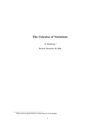 The Calculus Of Variations