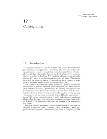 Cointegration - University Of Washington