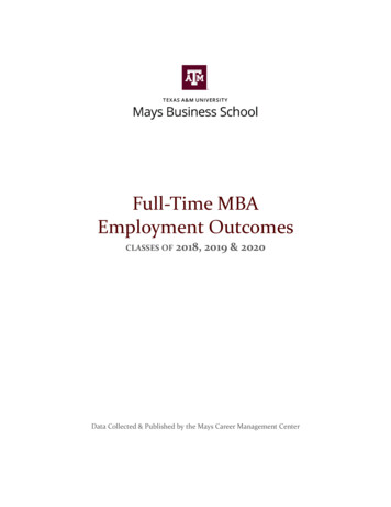 Full-Time MBA Employment Outcomes