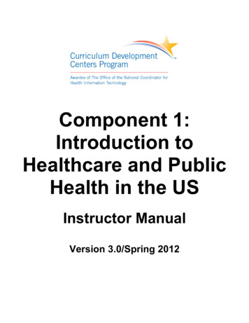 Component 1: Introduction To Healthcare And Public Health In The US