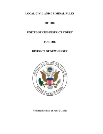 Local Civil And Criminal Rules Of The United States District Court For .