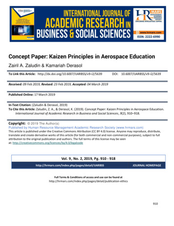 Concept Paper: Kaizen Principles In Aerospace Education