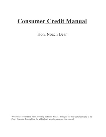 Consumer Credit Manual - Judiciary Of New York