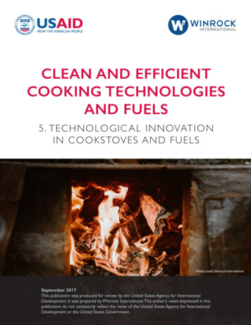 Clean And Efficient Cooking Technologies And Fuels: Section 5 .