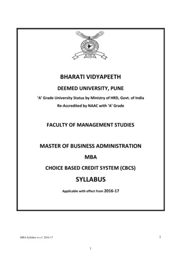 SYLLABUS - Bharati Vidyapeeth University