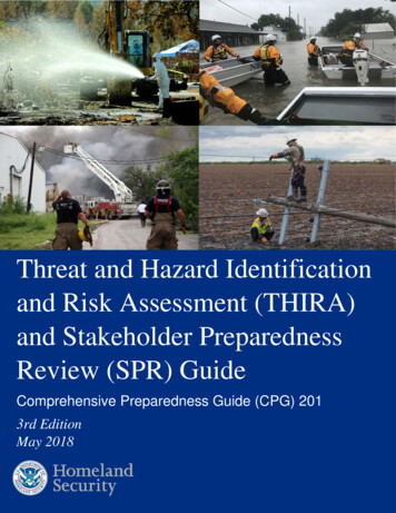 Threat And Hazard Identification And Risk Assessment (THIRA) And . - FEMA