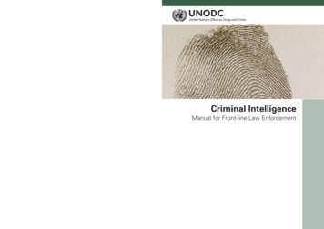 Criminal Intelligence Manual For Front-line Law Enforcement