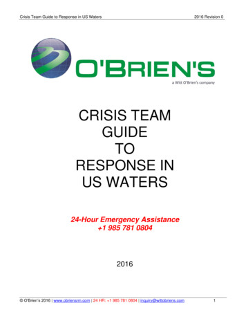 Crisis Team Guide To Response In Us Waters - Nemtas