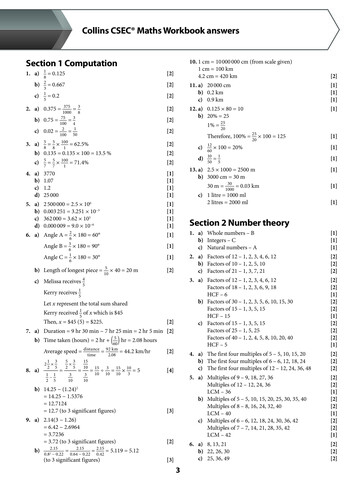CSEC Maths Workbook Answers - Collins