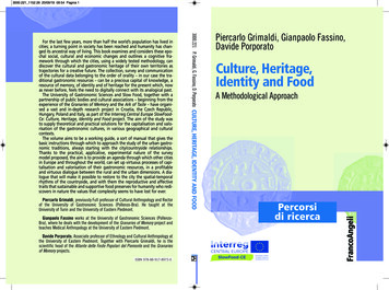 Culture, Heritage, G F Identity And Food D P - Interreg