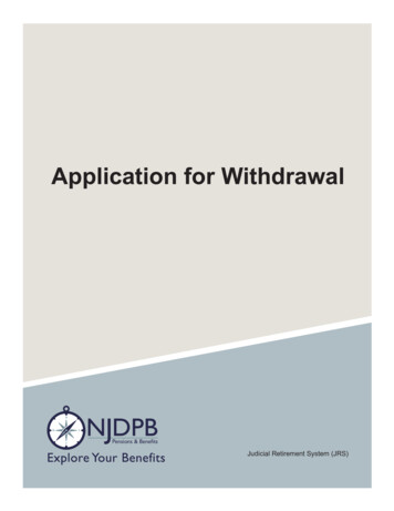 Application For Withdrawal - Government Of New Jersey