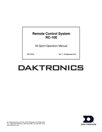 Remote Control System RC-100 - Salmoncreeklittleleague 