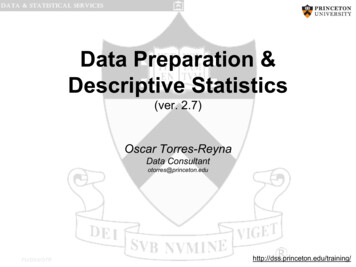 Data Preparation/Descriptive Statistics - Princeton University