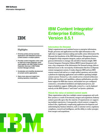 IBM Content Integrator Enterprise Edition, Version 8.5