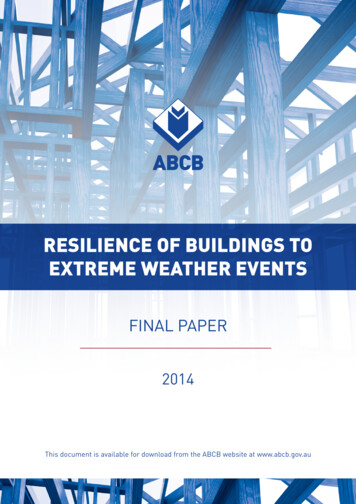 RESILIENCE OF BUILDINGS TO EXTREME WEATHER EVENTS