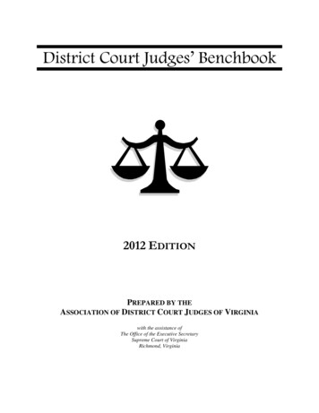 District Court Judges' Benchbook - Virginia State Bar