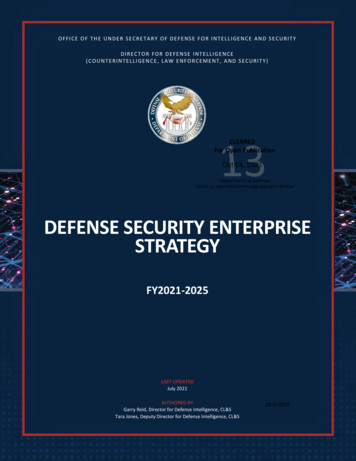 Defense Security Enterprise Strategy 2021-2025 - Archives