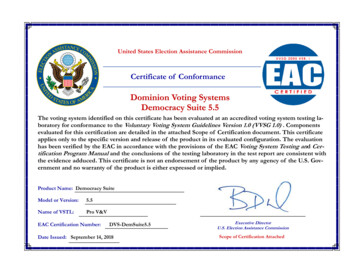 Dominion Voting Systems Democracy Suite 5 - Eac.gov