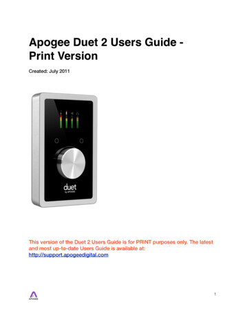 Apogee Duet 2 Users Guide - Print Version