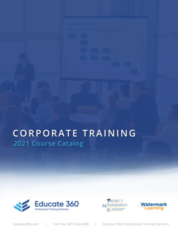 CORPORATE TRAINING - Project Management Academy