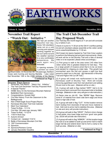 Volume 8, Issue 12December, 2014 November Trail Report The Trail Club .