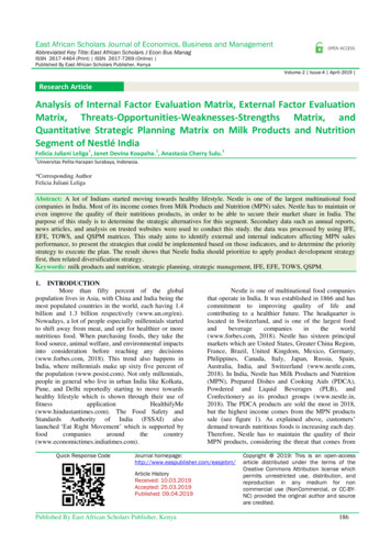 Analysis Of Internal Factor Evaluation Matrix, External Factor .